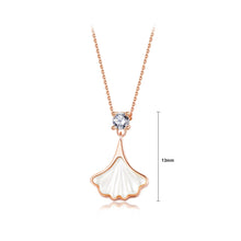 Load image into Gallery viewer, 925 Sterling Silver Plated Rose Gold Fashion Simple Skirt Mother-of-pearl Pendant with Cubic Zirconia and Necklace