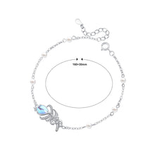 Load image into Gallery viewer, 925 Sterling Silver Fashion Temperament Feather Moonstone Bracelet with Cubic Zirconia