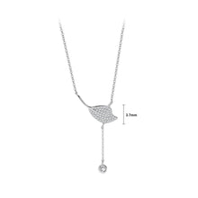 Load image into Gallery viewer, 925 Sterling Silver Fashion Simple Leaf Tassel Pendant with Cubic Zirconia and Necklace