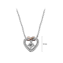 Load image into Gallery viewer, 925 Sterling Silver Fashion Temperament Hollow Heart Pendant with Cubic Zirconia and Necklace