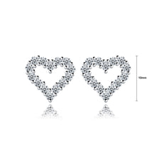 Load image into Gallery viewer, 925 Sterling Silver Simple Fashion Hollow Heart Stud Earrings with Cubic Zirconia