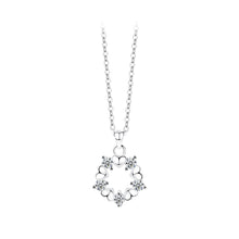 Load image into Gallery viewer, 925 Sterling Silver Simple Temperament Heart-shaped Pentagram Pendant with Cubic Zirconia and Necklace