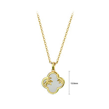 Load image into Gallery viewer, 925 Sterling Silver Gold Plated Simple Vintage Leaf Four-leafed Clover Pendant with Necklace