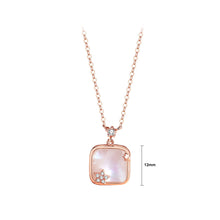 Load image into Gallery viewer, 925 Sterling Silver Plated Rose Gold Fashion Temperament Star Geometric Square Mother-of-pearl Pendant with Cubic Zirconia and Necklace