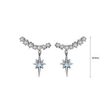 Load image into Gallery viewer, 925 Sterling Silver Simple Temperament Eight-pointed Star Moonstone Geometric Stud Earrings with Cubic Zirconia