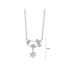 Load image into Gallery viewer, 925 Sterling Silver Fashion Cute Hollow Christmas Stocking Snowflake Pendant with  Cubic Zirconia and Necklace