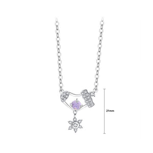 925 Sterling Silver Fashion Cute Hollow Christmas Stocking Snowflake Pendant with  Cubic Zirconia and Necklace