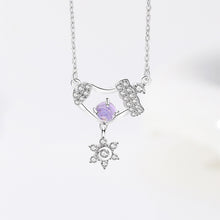 Load image into Gallery viewer, 925 Sterling Silver Fashion Cute Hollow Christmas Stocking Snowflake Pendant with  Cubic Zirconia and Necklace