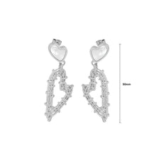 Load image into Gallery viewer, 925 Sterling Silver 316L Stainless Steel Braided Hollow Heart Shell Earrings