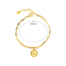 Load image into Gallery viewer, 925 Sterling Silver Plated Gold Simple Fashion Love Geometric Round Chain Bracelet