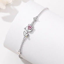 Load image into Gallery viewer, 925 Sterling Silver Fashion Elegant Tulip Bracelet with Cubic Zirconia