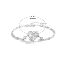 Load image into Gallery viewer, 925 Sterling Silver Plated Rose Gold Fashion Romantic Dolphin Heart Opal Bracelet with Cubic Zirconia