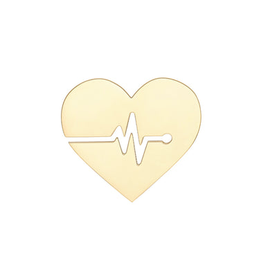 Fashion Simple Plated Gold ECG Heart Brooch