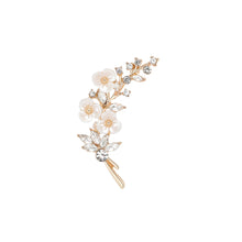 Load image into Gallery viewer, Fashion Elegant Plated Gold Shell Flower Brooch with Cubic Zirconia