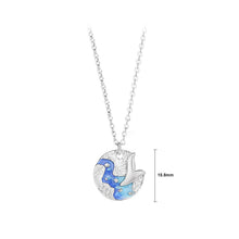 Load image into Gallery viewer, 925 Sterling Silver Fashion Romantic Enamel Mermaid Geometric Couple Pendant with Necklace For Men