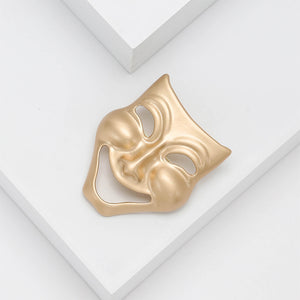 Fashion Personalized Plated Gold Clown Mask Brooch