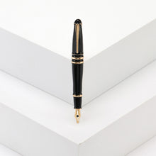 Load image into Gallery viewer, Simple Creative Plated Gold Enamel Black Fountain Pen Brooch