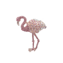 Load image into Gallery viewer, Fashion Brilliant Plated Gold Flamingo Brooch with Pink Cubic Zirconia