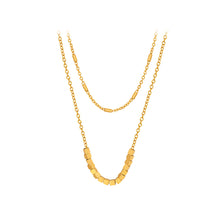 Load image into Gallery viewer, Fashion Simple Plated Gold 316L Stainless Steel Geometric Square Double Layer Necklace