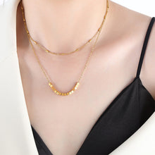 Load image into Gallery viewer, Fashion Simple Plated Gold 316L Stainless Steel Geometric Square Double Layer Necklace