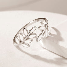 Load image into Gallery viewer, 925 Sterling Silver Simple Fashion Leaf Adjustable Open Ring