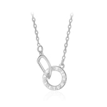 Load image into Gallery viewer, 925 Sterling Silver Fashion Simple Roman Numeral Circle Alphabet D Pendant with Necklace
