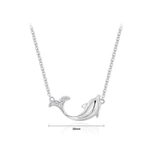 Load image into Gallery viewer, 925 Sterling Silver Fashion Cute Dolphin Pendant with Cubic Zirconia and Necklace