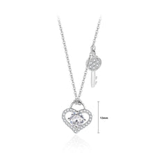 Load image into Gallery viewer, 925 Sterling Silver Fashion Personality Heart Lock Key Pendant with Cubic Zirconia and Necklace
