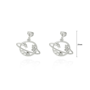 Fashion Creative Hollow Planet Star Earrings with Cubic Zirconia