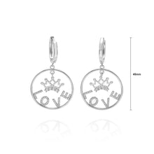 Load image into Gallery viewer, Fashion Creative Crown Love Hoop Earrings with Cubic Zirconia