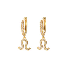 Load image into Gallery viewer, Fashion Temperament Plated Gold Twelve Constellation Leo Earrings with Cubic Zirconia