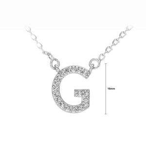 Fashion Simple Alphabet G Pendant with Cubic Zirconia and Necklace