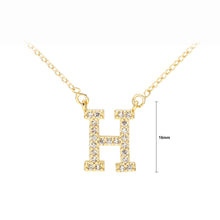 Load image into Gallery viewer, Fashion Simple Plated Gold Alphabet H Pendant with Cubic Zirconia and Necklace