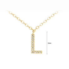 Load image into Gallery viewer, Fashion Simple Plated Gold Alphabet L Pendant with Cubic Zirconia and Necklace
