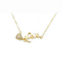 Load image into Gallery viewer, Fashion Simple Plated Gold Heart-shaped Love Pendant with Cubic Zirconia and Necklace