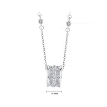 Load image into Gallery viewer, 925 Sterling Silver Stylish Word Love Elegant Cylinder Pendant with Cubic Zircon and Necklace