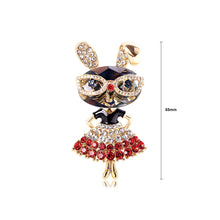 Load image into Gallery viewer, Fashion Cute Plated Gold Rabbit Brooch with Red Cubic Zirconia