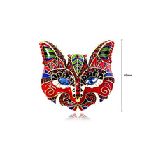 Load image into Gallery viewer, Fashion Vintage Plated Gold Enamel Red Cat Brooch with Cubic Zirconia