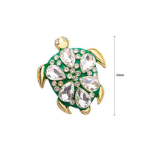 Load image into Gallery viewer, Fashion Cute Plated Gold Turtle Brooch with Cubic Zirconia
