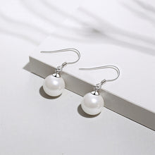 Load image into Gallery viewer, 925 Sterling Silver Simple and Elegant Geometric Imitation Pearl Earrings