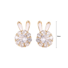 Load image into Gallery viewer, Simple Cute Plated Gold Rabbit Stud Earrings with Cubic Zirconia