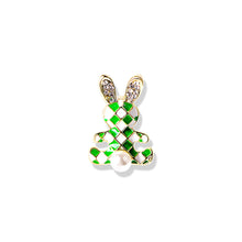 Load image into Gallery viewer, Simple Cute Plated Gold Enamel Rabbit Resistant Pearl Brooch with Cubic Zirconia