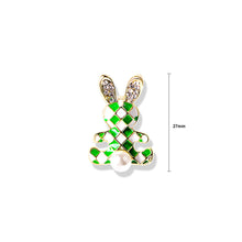 Load image into Gallery viewer, Simple Cute Plated Gold Enamel Rabbit Resistant Pearl Brooch with Cubic Zirconia