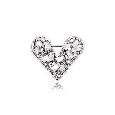 Simple and Cute Heart-shaped Stud Earrings with Cubic Zirconia