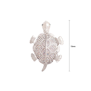 Fashion Cute Turtle Brooch with Colored Cubic Zirconia