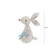 Load image into Gallery viewer, Simple and Cute Plated Gold Rabbit Brooch with Cubic Zirconia