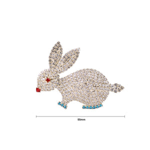 Lovely and Bright Plated Gold Rabbit Brooch with Cubic Zirconia