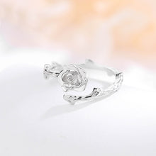 Load image into Gallery viewer, 925 Sterling Silver Simple Fashion Rose Adjustable Open Ring