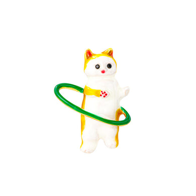 Simple and Cute Plated Gold Enamel Yellow Cat Brooch