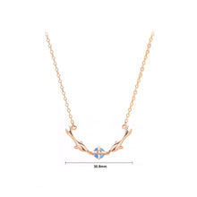 Load image into Gallery viewer, 925 Sterling Silver Plated Rose Gold Simple Cute Dolphin Pendant with Cubic Zirconia and Necklace